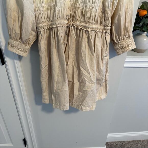 Apiece Apart Yellow Tan Tie Dye Long Sleeve Mini Dress Small - Picture 9 of 10